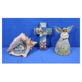 3 Jim Shore Figures-Light the Way, Conch,