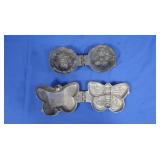 Antique Hinged Metal Chocolate Mold-Butterfly &