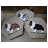 3 Sheltie Inlay Stepping Stones 16x2"