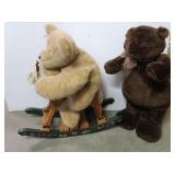 Wooden Rocking Horse, Gund & Boyds XL Bears