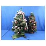 2 Christmas Lighted Holiday Trees