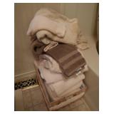 Large Lot of Towels w/Basket