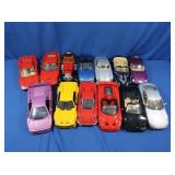 12 Diecast Cars-Ferrari, Porsche, BMW, Jag