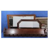 3 Framed Mirror & Wooden Shelf w/Plate Slot