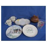 2 Oven Fire Ware Cups & Candy Dish, 2 D?cor