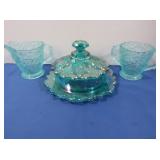 Carnival Glass Sugar/Creamer, Covered Dish