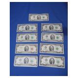 1963 $2 Red Seal Bill,7-1976 $2 Bills,1995 $2 Bill