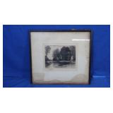 Antique Framed Artist Signed Matted Print John