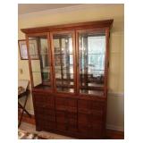 Beautiful 2 pc Wood China Cabinet-Lighted