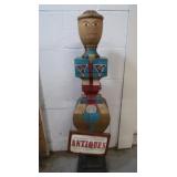 Antique Wood Statue 38"H