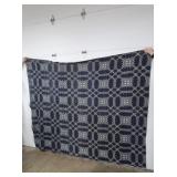 Coverlet-Blue & White 87x72" 2 pcs sewn together