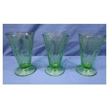 Vintage Jeannette Glass Hex Optic Uranium Glass