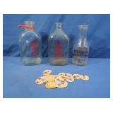 Vintage Glass Milk Bottles incl Merrick,