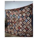 Vintage Hand Stitched 4-patch Variation Quilt