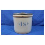 Antique Stoneware Crock w/Stenciled "1 1/2"