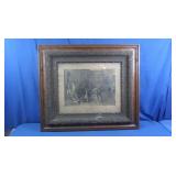 Antique Framed Picture "The Day of Reckoning"