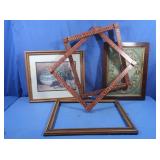 Vintage Framed Prints, Wooden Frames