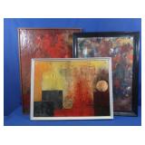 Framed Modern Abstract Artwork-2 artist signed