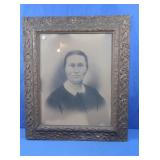 Antique Framed Portrait, Gilt & Gesso Wood Frame