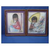 2 Framed Ted Degrazia Prints