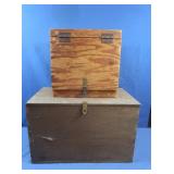 2 Wooden Boxes 12.5Hx20Wx11.5"D, 7Hx12.5Wx12"D