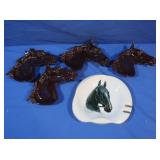 Vintage Ceramic Horse Head Ashtrays