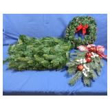 Lighted Christmas Garland, Wreath & Door Hanger