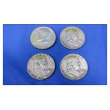 3 Franklin Halves 1952-57-62, 1967 Kennedy Clad