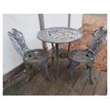 Metal Chairs & Table 27Hx25" round