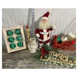 Retro Christmas lot - Santa, ornaments, electric