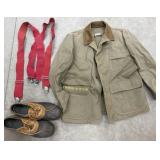 Men lot! - hunting jacket, suspenders, LL Bean
