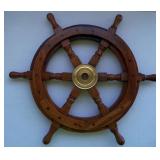 Maritime Wooden Ship Wheel Nautical Boat Steering