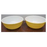 2 large Pyrex yellow bowls