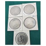 5 Eisenhower dollars misc dates