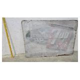 Tin 7up sign faded/painted 40"32"