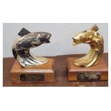 2 Miramici 1960-7 Salmon Book Ends / Trophies