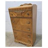 Deco highboy dresser with bakelite pulls