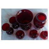 7 Vintage Anchor Hocking Royal Ruby Red Vases NO