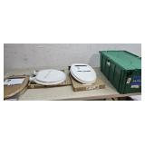 4 Toilet Seats Green Folding Lid Tub