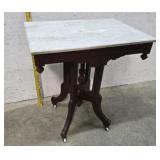 Victorian Marble top parlor stand 26"18"29"