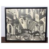 M.C Escher print Concave and Convex approx. 24x20