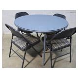 Round Samsonite table and 4 chairs