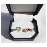 Heart ring and earring set. Ring mkd 10K-size 8.