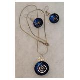 .925 Sterling silver hypnotic pendant necklace