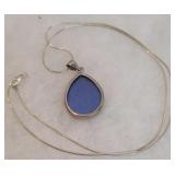 Stunning Sterling silver necklace Blue Morpho