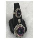 Gorgeous sterling silver large stone mystic topaz