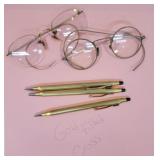 Gold filled lot - Cross pens & vintage eyeglasses