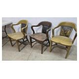 3 Oak Office Chairs