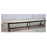 Oak bench 90"14"19"