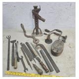 Early tools, Jack, pulley, etc